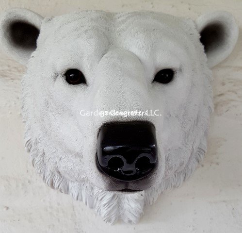 picture of POLAR BEAR HEAD WALL MOUNT STATUE - Click Image to Close