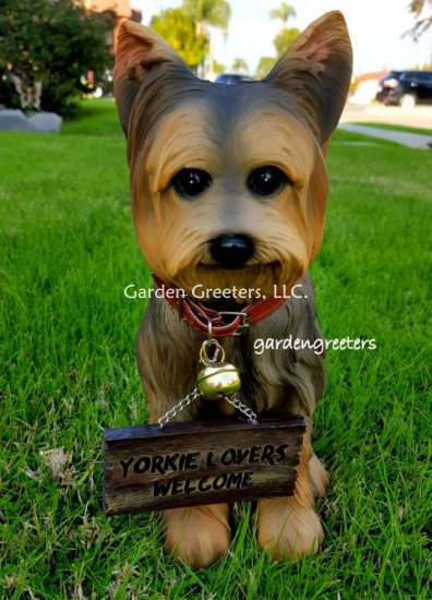 picture of YORKIE YORKSHIRE TERRIER STATUE YORKIE FIGURINE - Click Image to Close