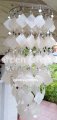 picture of SOLAR CAPIZ SHELL WINDCHIMES/CHANDELIER WHITE SQUARE CAPIZ WITH