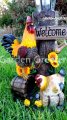 picture of ROOSTER HEN WITH SOLAR LIGHT STATUE SOLAR ROOSTER HEN FIGURINE