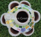 picture of LARGE MOSAIC STRAWBERRY PLANTER MOSAIC TOMATO/HERB/FLOWER PLANTE