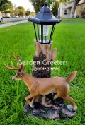 picture of SOLAR DEER STATUE FIGURINE DEER WHITE TAIL