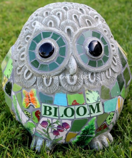 picture of LARGE OWL MOSAIC STATUE OWL MOSAIC - Click Image to Close