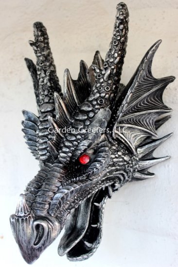 picture of DRAGON HEAD WALL MOUNT STATUE - Click Image to Close