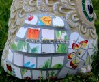 picture of OWL MOSAIC STATUE-fl