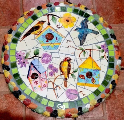 picture of MOSAIC STEPPING STONE MOSAIC WALL ART MOSAIC WALL DECOR-mbh - Click Image to Close