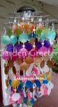 picture of SOLAR CAPIZ SHELL WINDCHIMES/CHANDELIER MIXED COLOR CAPIZ CHIME