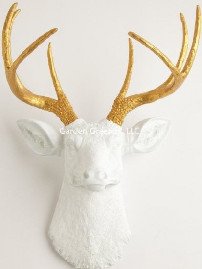 picture of DEER HEAD White/Gold - Click Image to Close