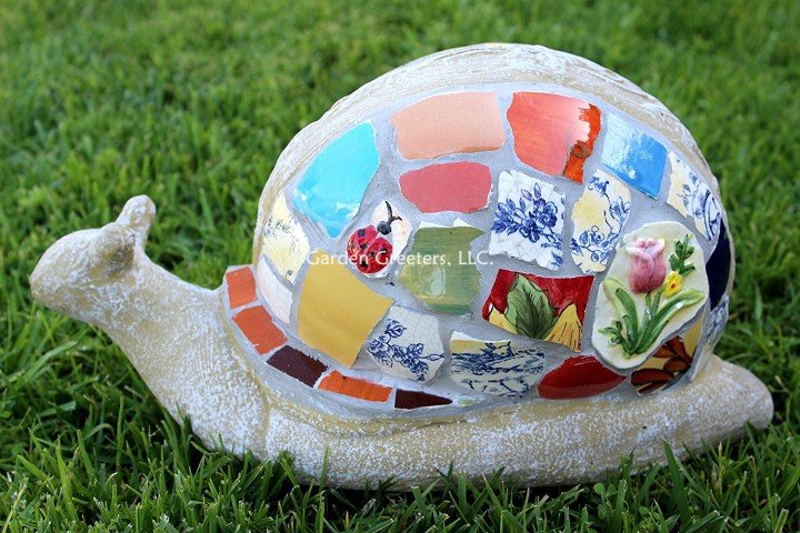 picture of LARGE MOSAIC SNAIL MOSAIC STATUE SNAIL MOSAIC - Click Image to Close