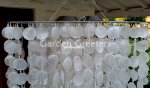 picture of SOLAR CAPIZ SHELL WINDCHIMES/CHANDELIER OVAL WHITE CAPIZ WITH 2