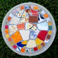 picture of MOSAIC GARDEN STOOL MOSAIC PLANT STAND