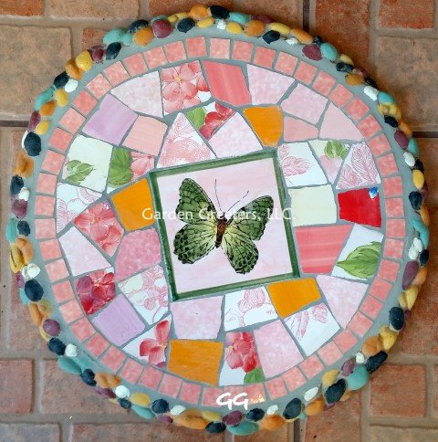 picture of MOSAIC BUTTERFLY STEPPING STONE MOSAIC WALL DECOR-bP - Click Image to Close