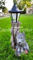 picture of SOLAR WOLF STATUE WOLF SOLAR FIGURINE