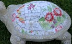 picture of LARGE MOSAIC TURTLE STATUE TURTLE MOSAIC-bt