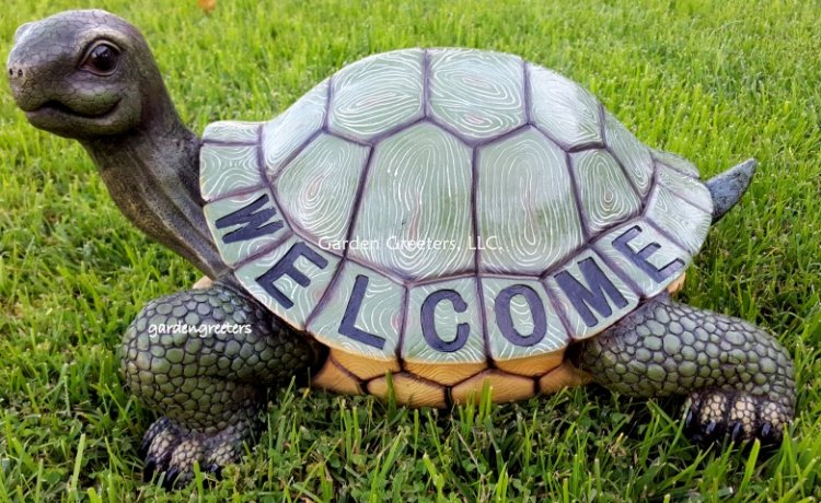 picture of LARGE TURTLE STATUE LARGE TURTLE FIGURINE WELCOME - Click Image to Close