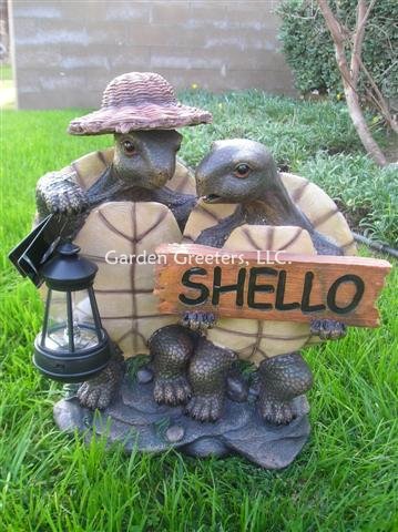 picture of TURTLE COUPLE w/SOLAR LIGHT - Click Image to Close