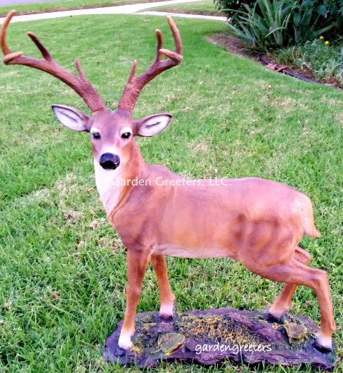 picture of LARGE DEER STATUE 8 POINT BUCK STATUE - Click Image to Close