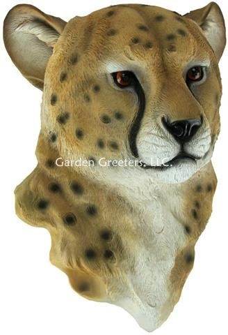 picture of CHEETAH HEAD WALL MOUNT STATUE - Click Image to Close