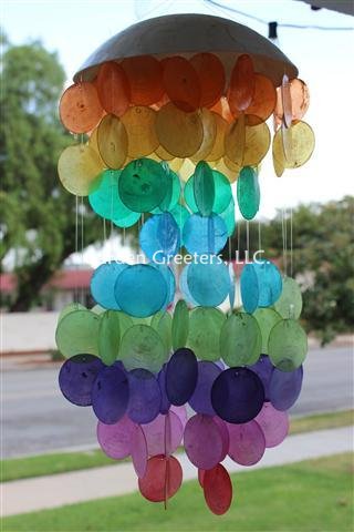 picture of MIXED COLOR CAPIZ WIND CHIMES - Click Image to Close