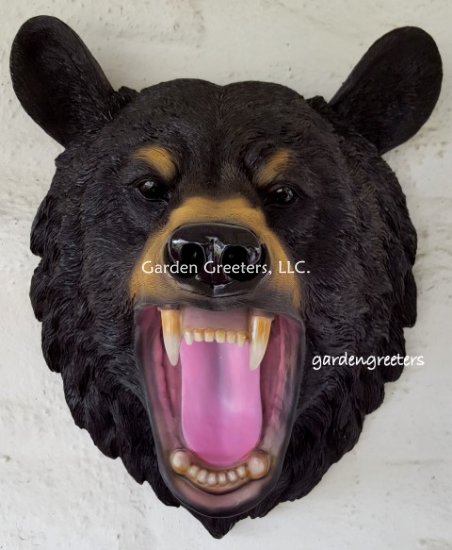 picture of ROARING BEAR HEAD STATUE BEAR HEAD FIGURINE - Click Image to Close