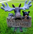 picture of MOOSE BEAR RACCOON STATUE FIGURINE