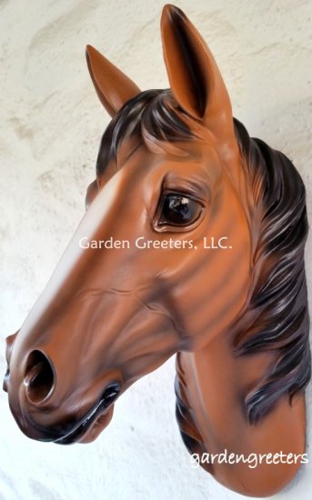 picture of HORSE HEAD WALL MOUNT STATUE - Click Image to Close